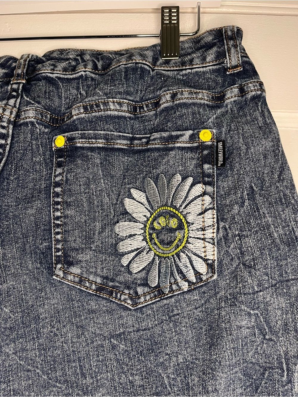 Smiley World by Lord Goldstein Acid Wash Wide Leg Pants Women’s 12P